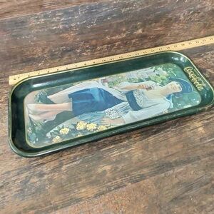 Coca Cola Vintage Tray with Green and Gold Accents